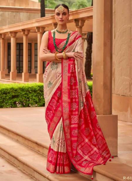 Peach And Red Colour Rewaa Muhurat New Latest Designer Ethnic Wear Pure Dola Silk Saree Collection 615